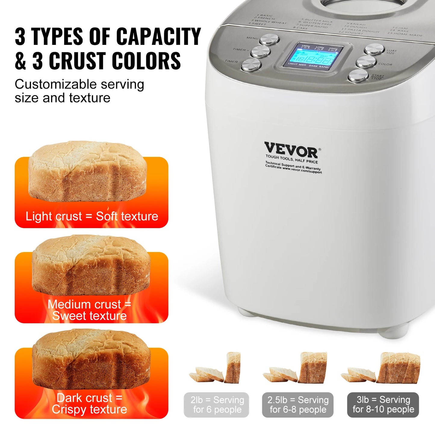 SucceBuy Bread Machine 15 In 1 With Gluten Free Setting