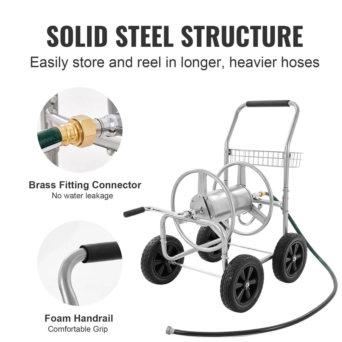 SucceBuy Hose Reel Cart Heavy Duty Garden Watering Basket