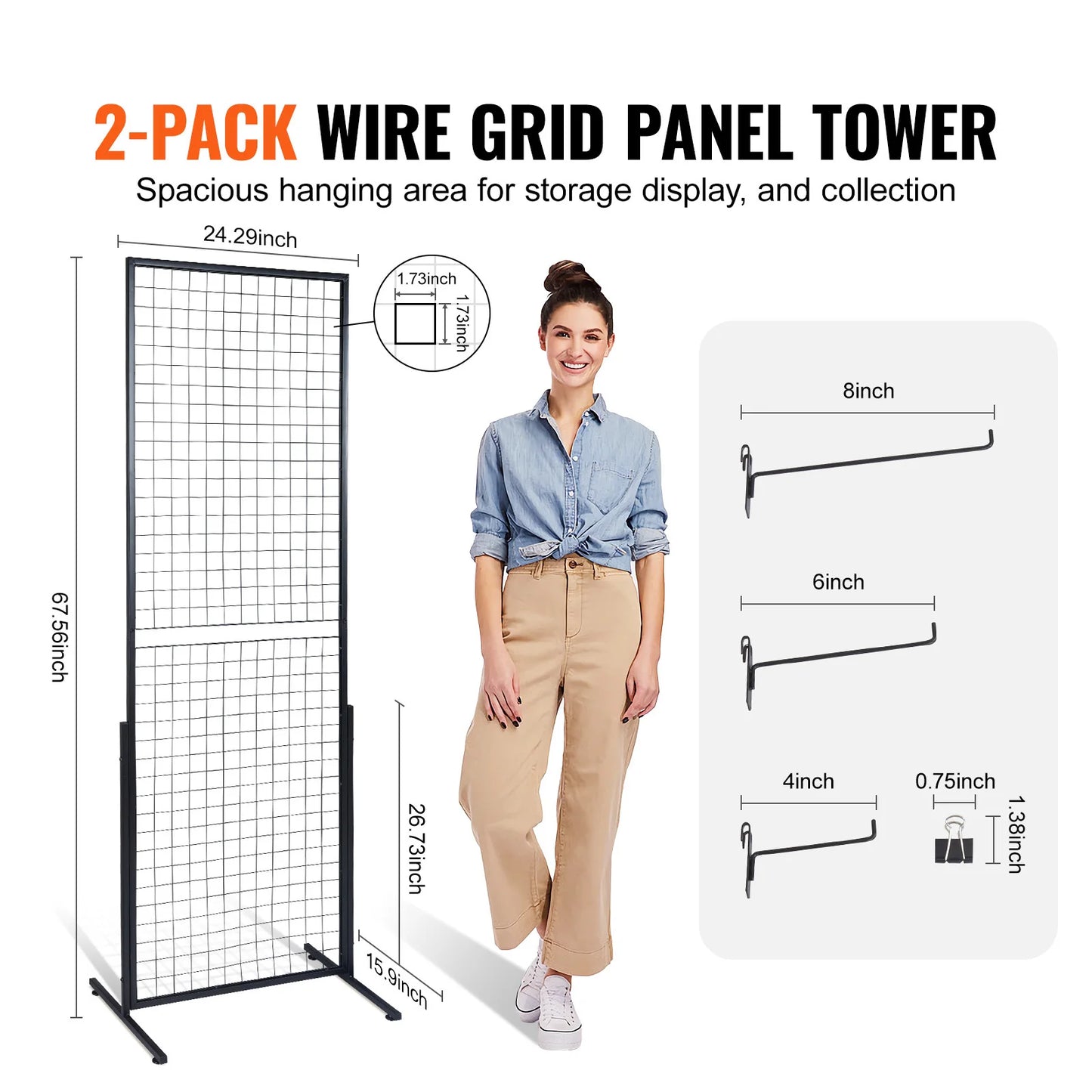 SucceBuy Grid Wall Panels Wire Gridwall Display Racks