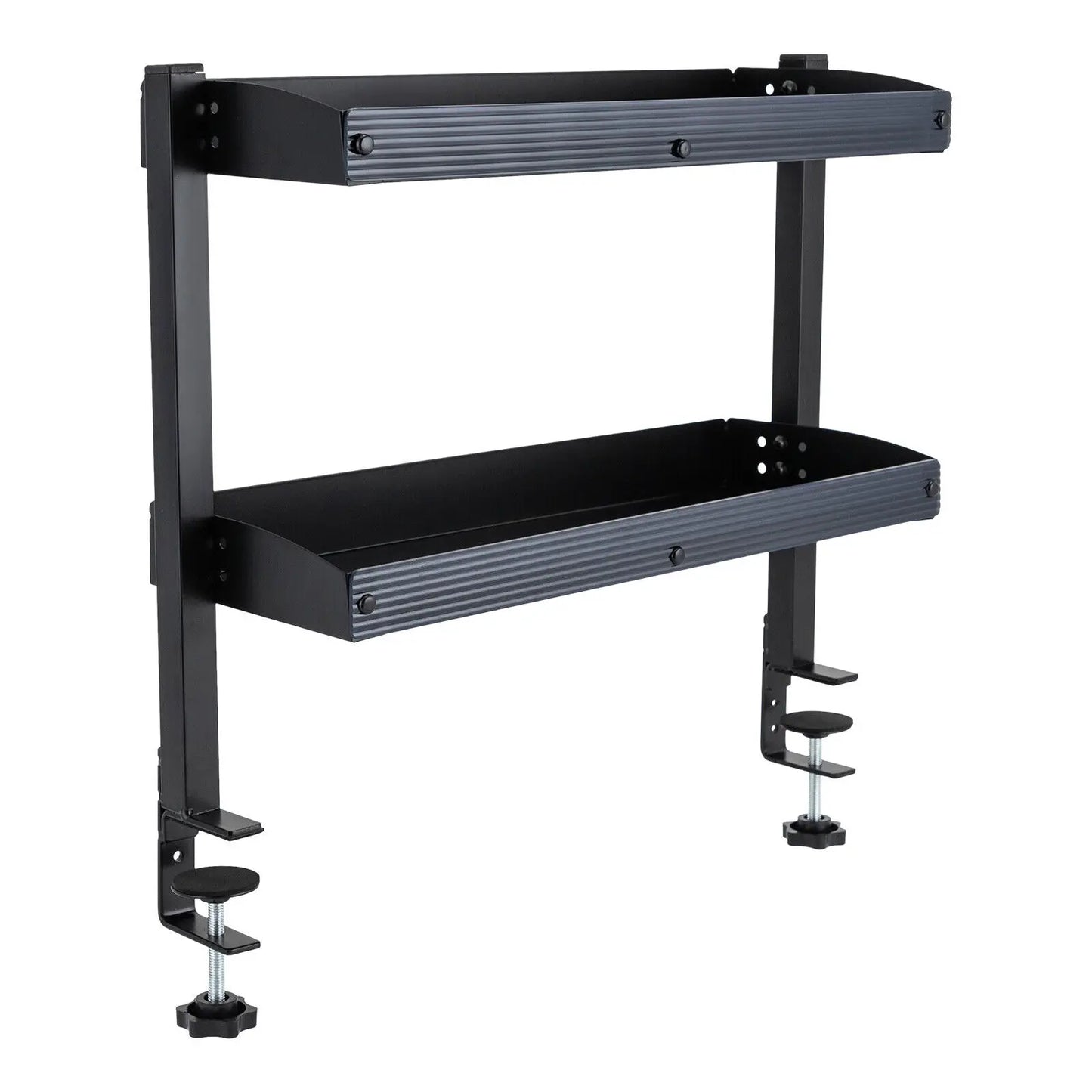 Desktop Clamp-On 2-Tier Shelf With Adjustable Tray