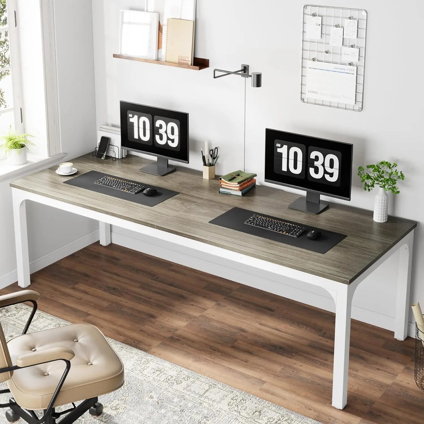 LITTLE TREE Extra Long Computer Desk For Home Office