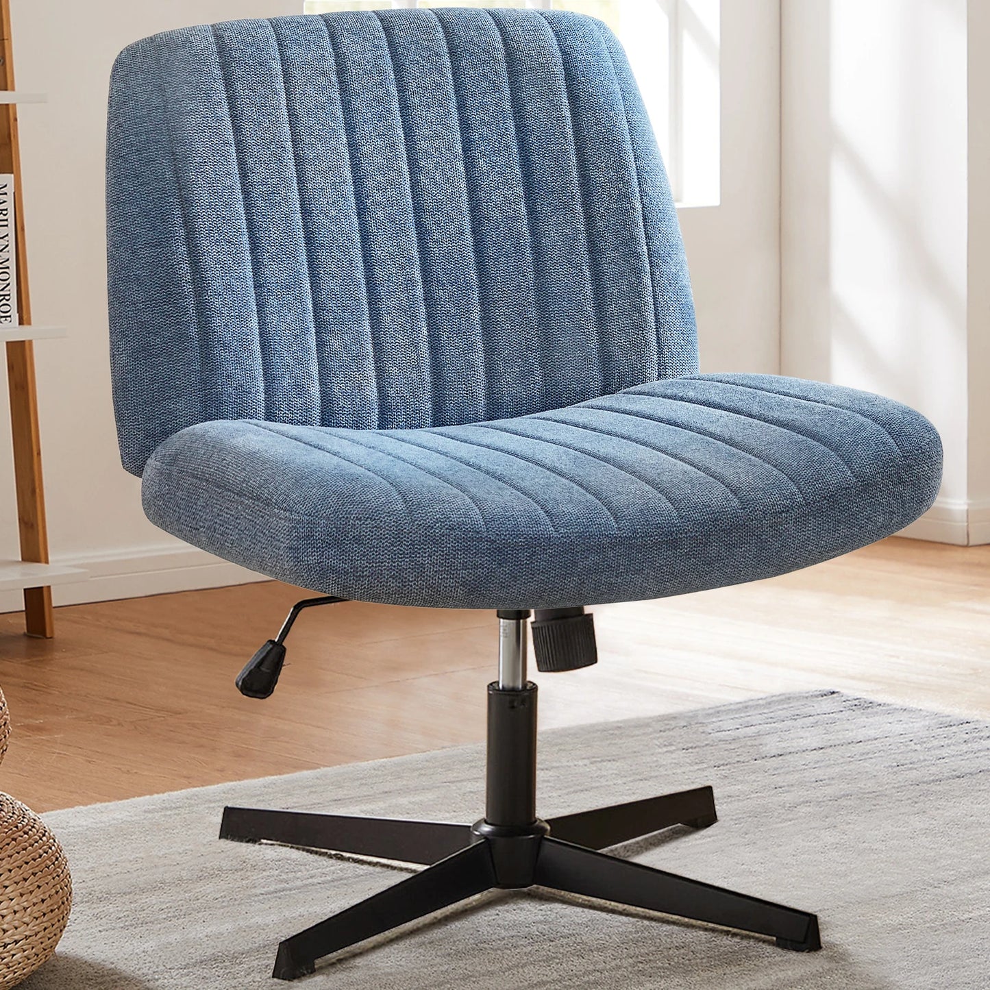 JHK Cross Legged Office Chair With Adjustable Height Swivel