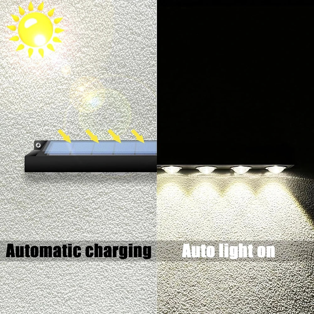 Two Pack Solar Wall Lamp Outdoor Waterproof Garden Light Mailbox