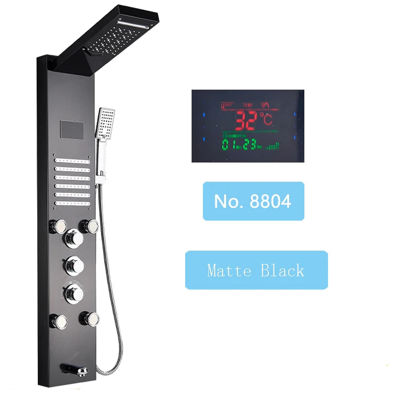 Shinesia Luxury Led Shower Panel Spa Massage Jet System