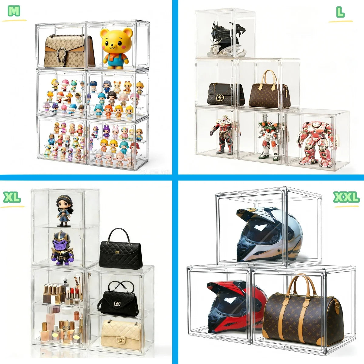 Acrylic Display Box Stackable Storage Case For Collectibles And Cosmetic Figures