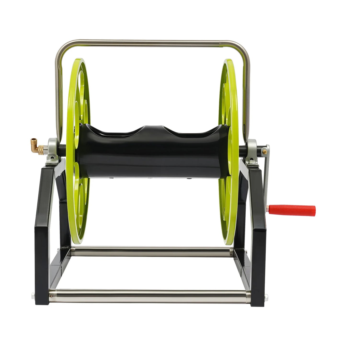 Garden Hose Reel With 360 Swivel Nozzle And Crank Handle