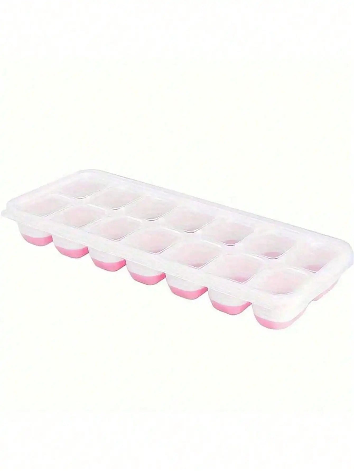 Silicone Ice Cube Tray 14-Cavity With Removable Lids Stackable