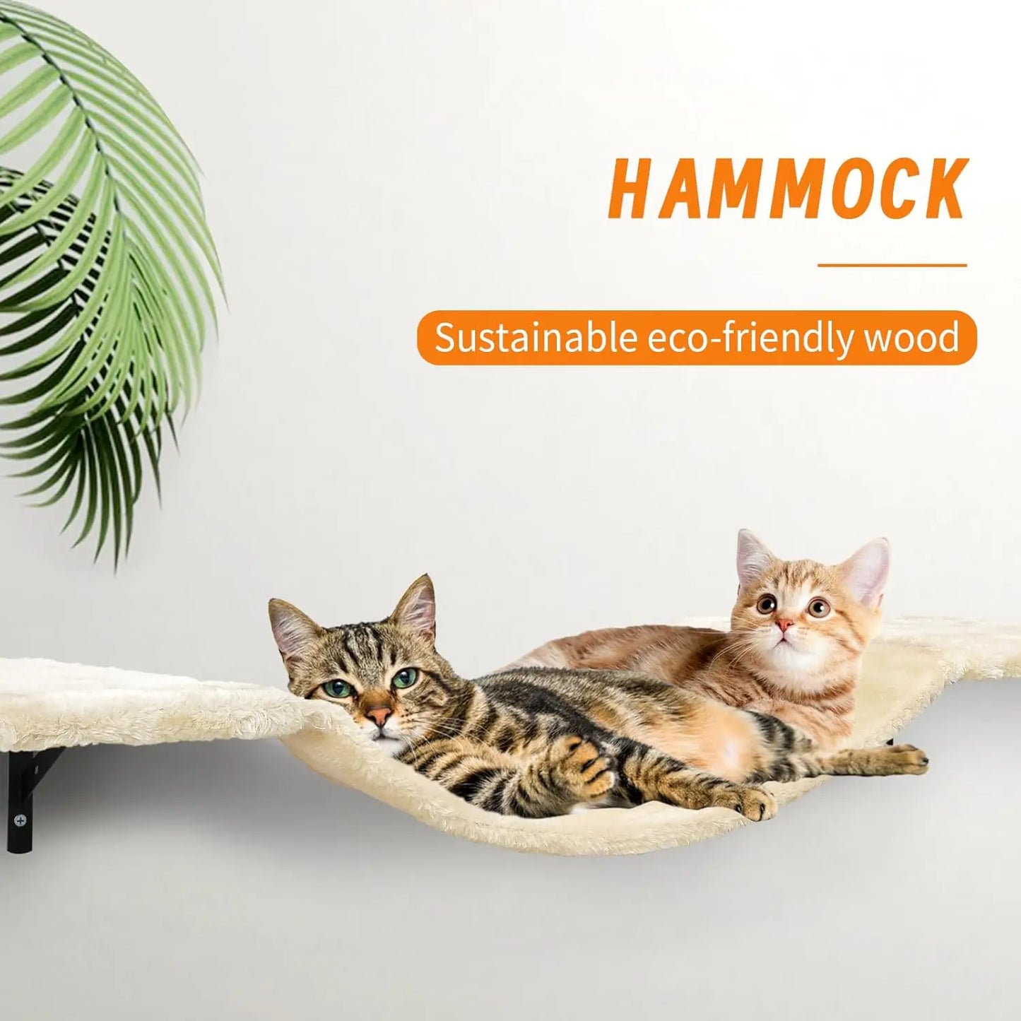 Wall Mounted Cat Climber Set With Shelves And Hammock