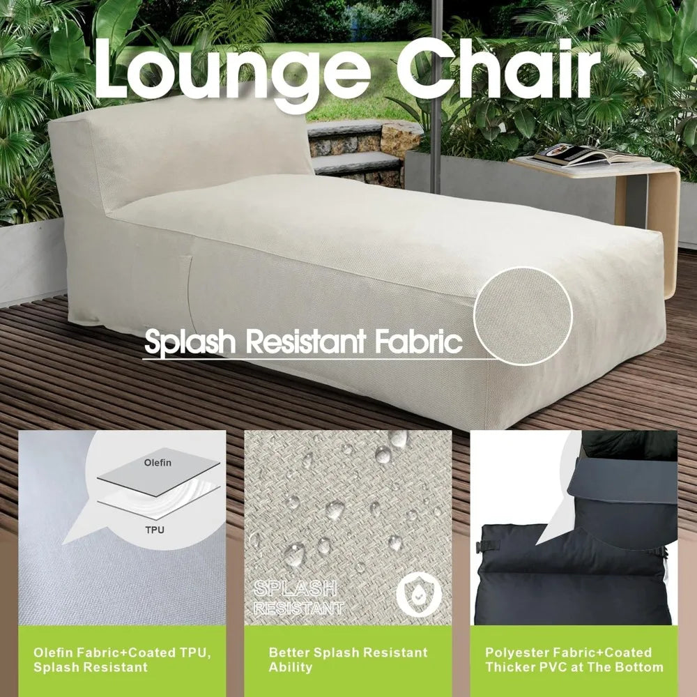 Outdoor Bean Bed Chair Sun Lounger Foam Filled Day Bed