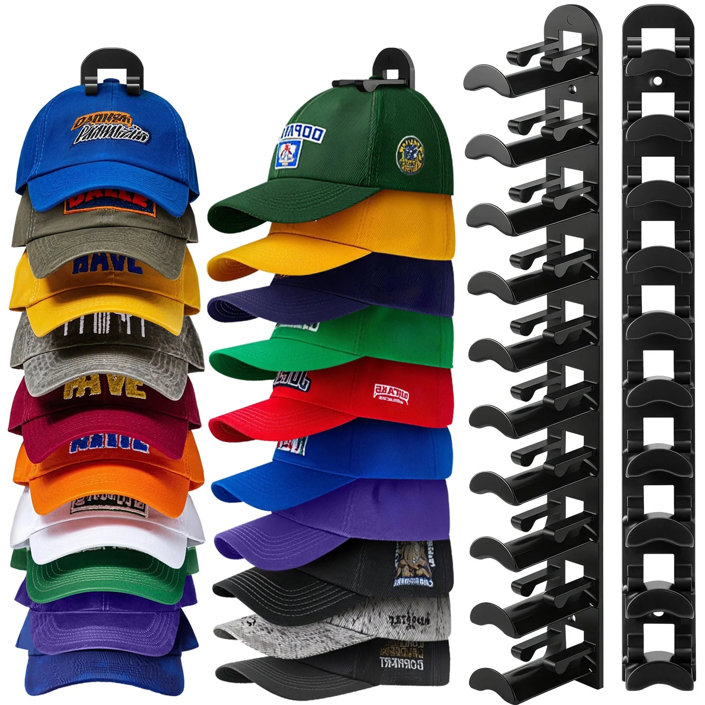 Multi Layer Plastic Wall Hat Organizer Adhesive Or Drill Mount