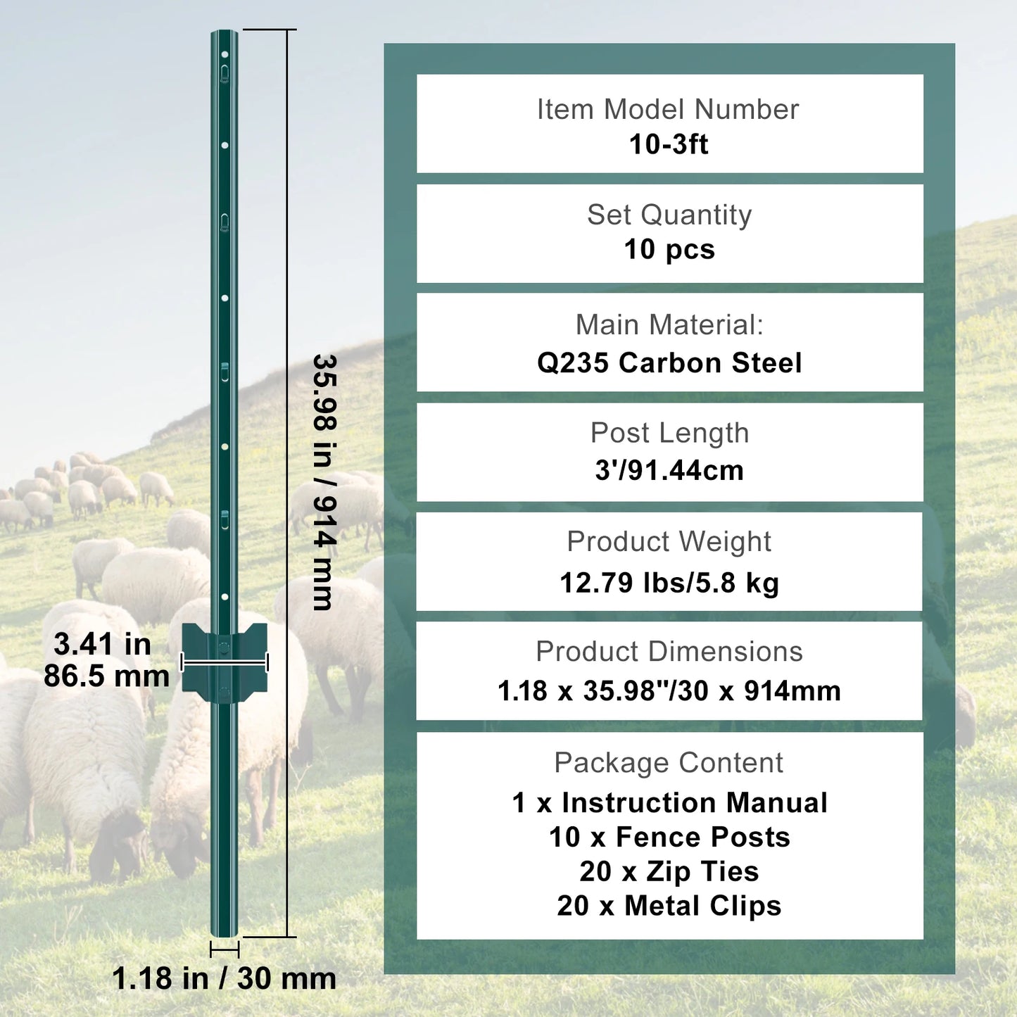 SucceBuy Heavy Duty T Post Fence Posts and Steel Stakes