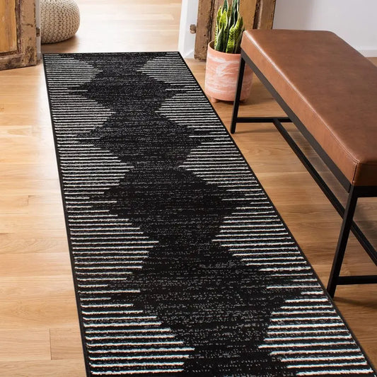 Bohemian Stripe Stain-Resistant Carpet For High Traffic Areas
