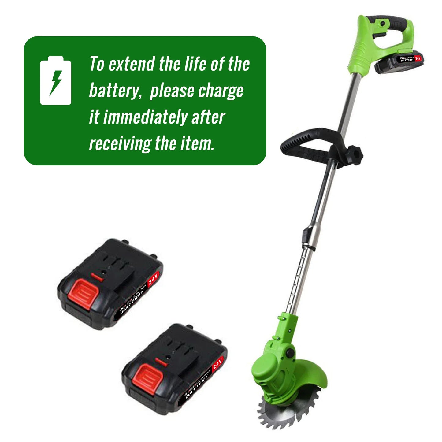 2-in-1 Cordless Lawn Mower and Grass Trimmer Brushless 650W