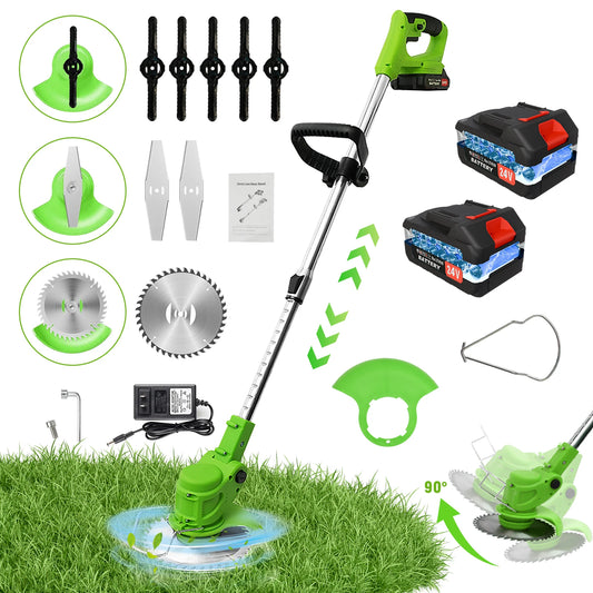 2-in-1 Cordless Lawn Mower and Grass Trimmer Brushless 650W
