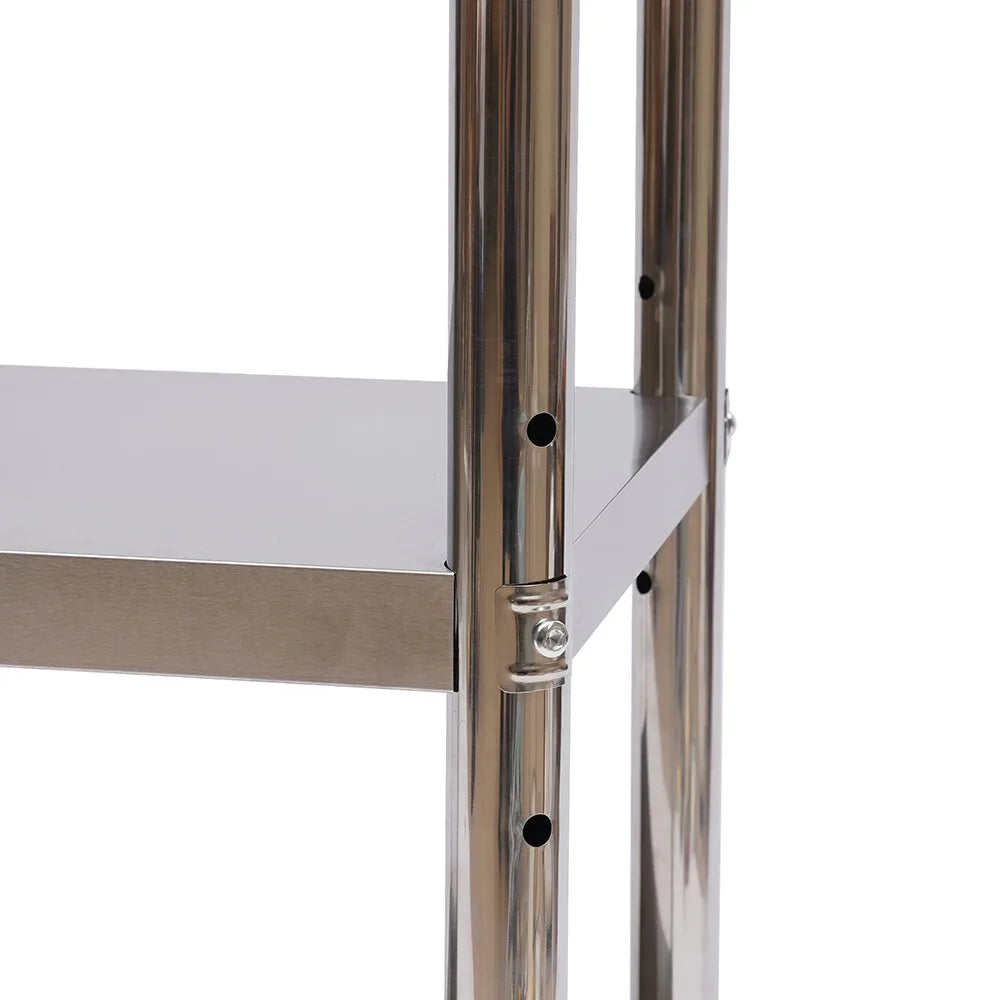 Three Tier Stainless Steel Kitchen Work Table Height Adjustable