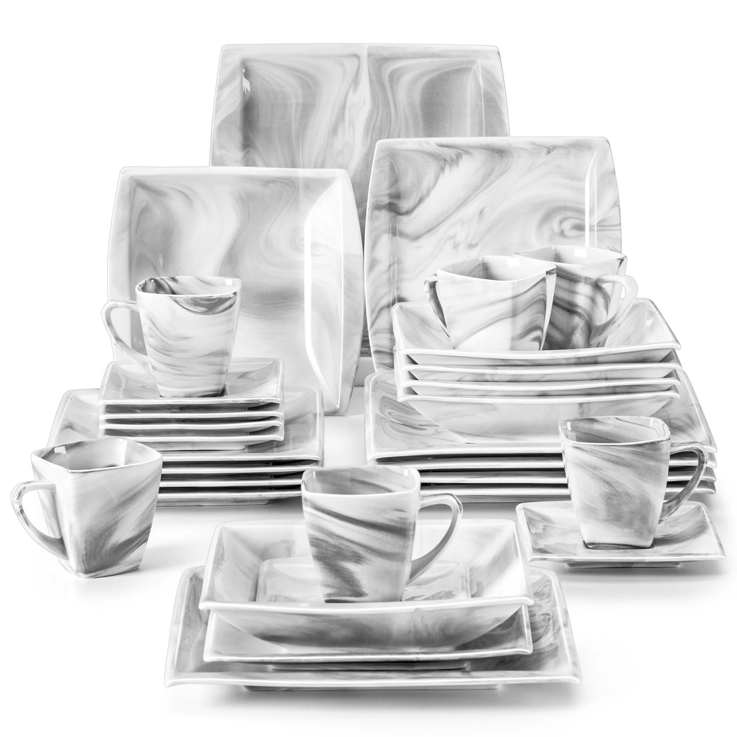 MALACASA Porcelain Dinnerware Set Service For Twelve