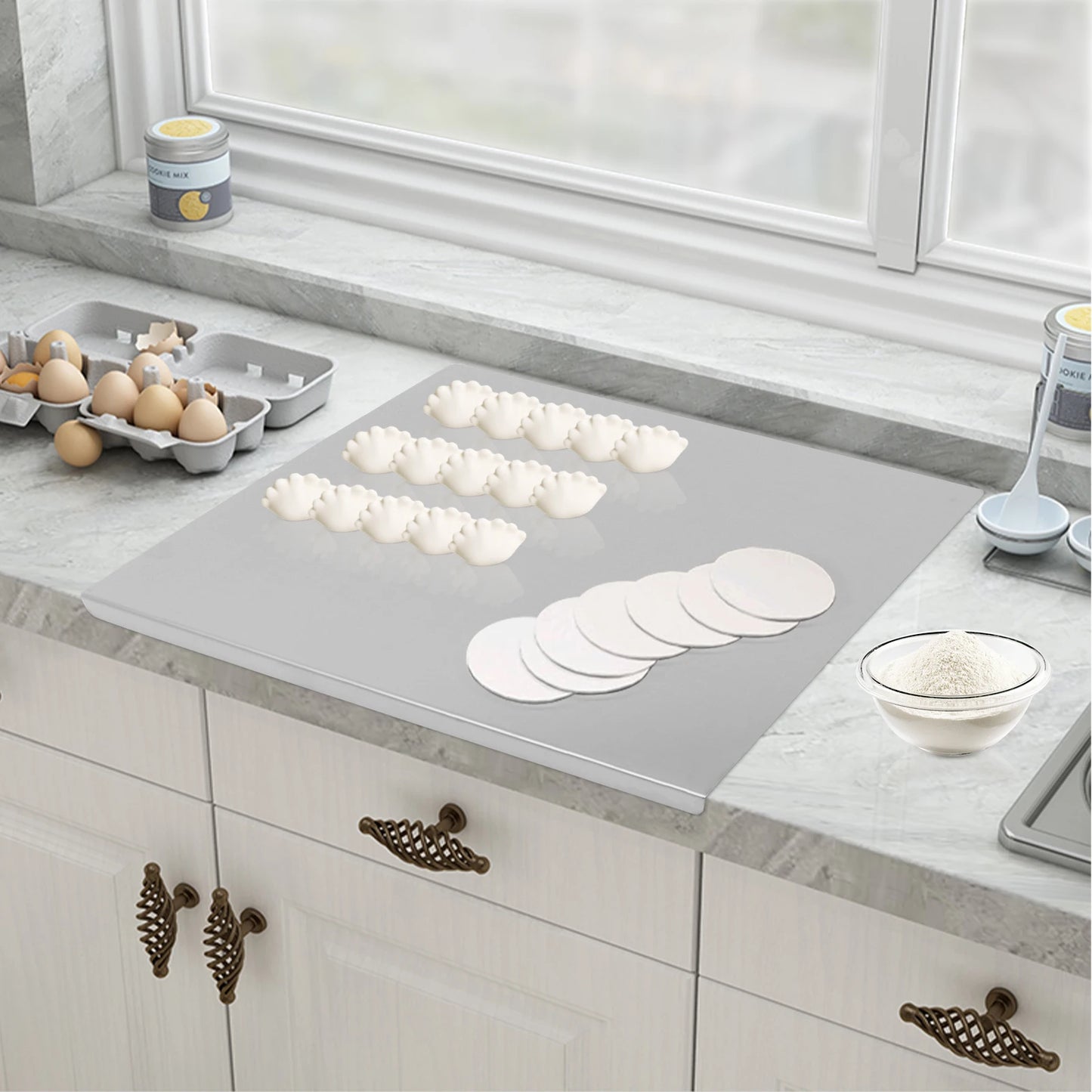 Eco-Friendly Stainless Steel Chopping Board With L-Shaped Edge