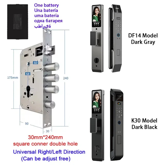 YKESDL Smart Door Lock With 3D Face Recognition And Camera