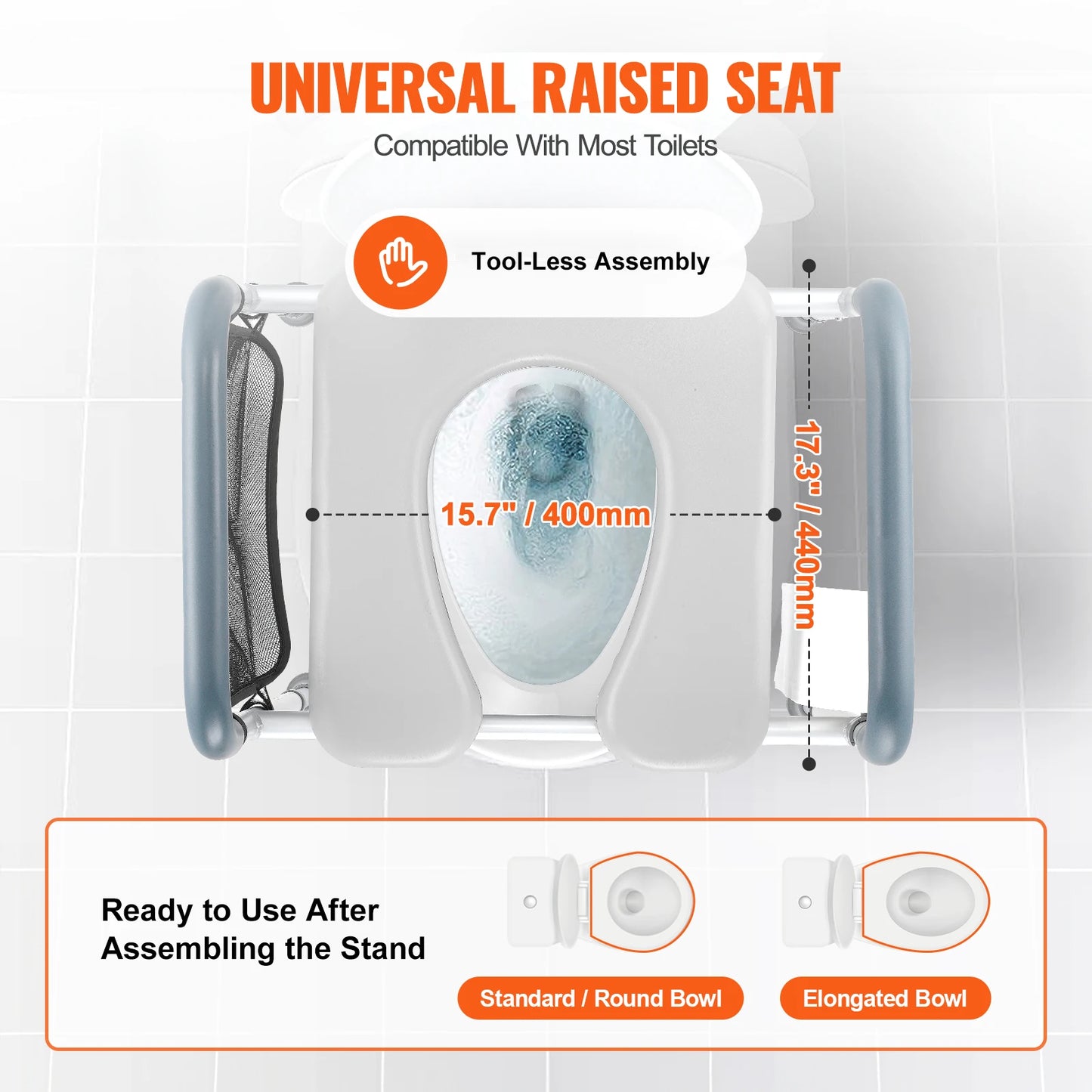 SucceBuy Raised Toilet Seat With Adjustable Height Aluminum Frame