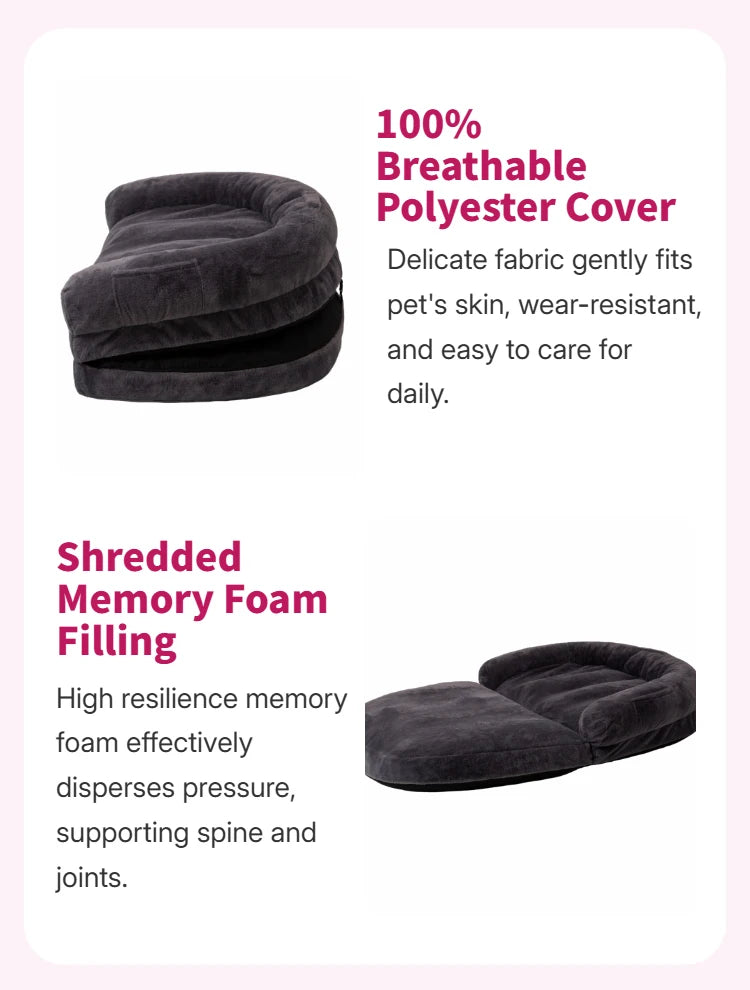 Dual-Use Pet Bed and Foldable Cuddler Mat for Home