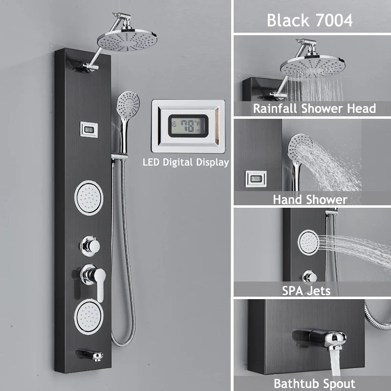 Shinesia Luxury Led Shower Panel Spa Massage Jet System