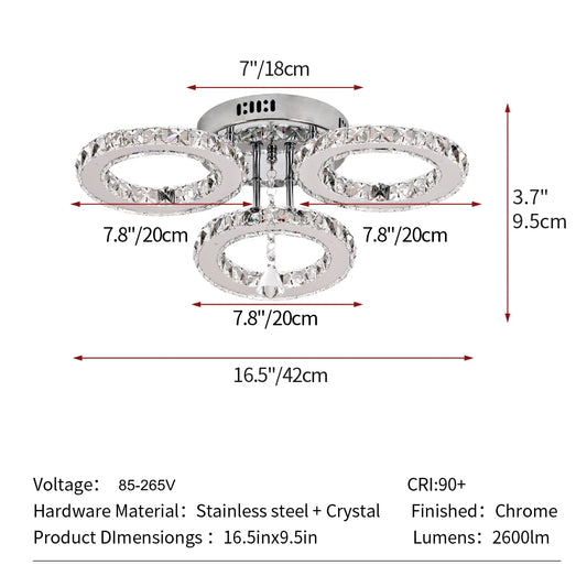 Modern Crystal Chandelier Ceiling Light For Living Room And Kitchen
