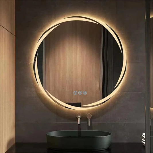LED Backlit Bathroom Mirror Fogless Shatterproof With Dimmable Lights