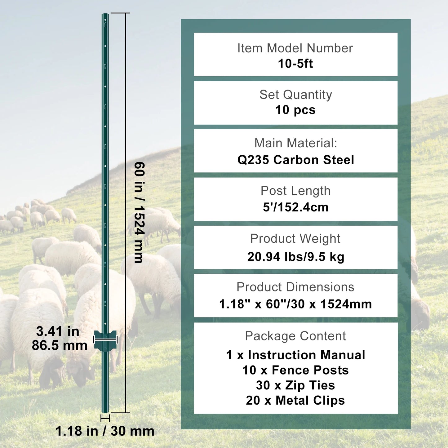SucceBuy Heavy Duty T Post Fence Posts and Steel Stakes