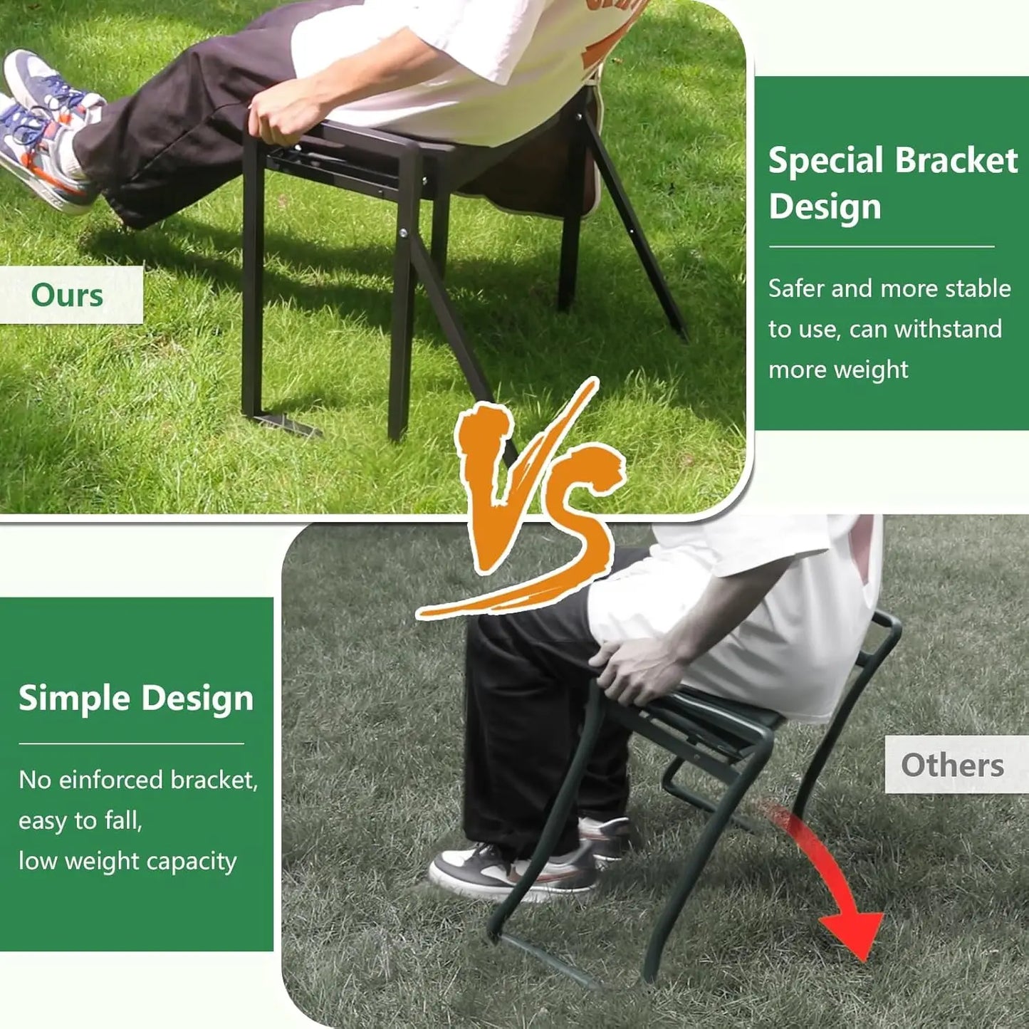 Foldable Garden Kneeler Seat With Anti-Tipping Design And Tool Bag