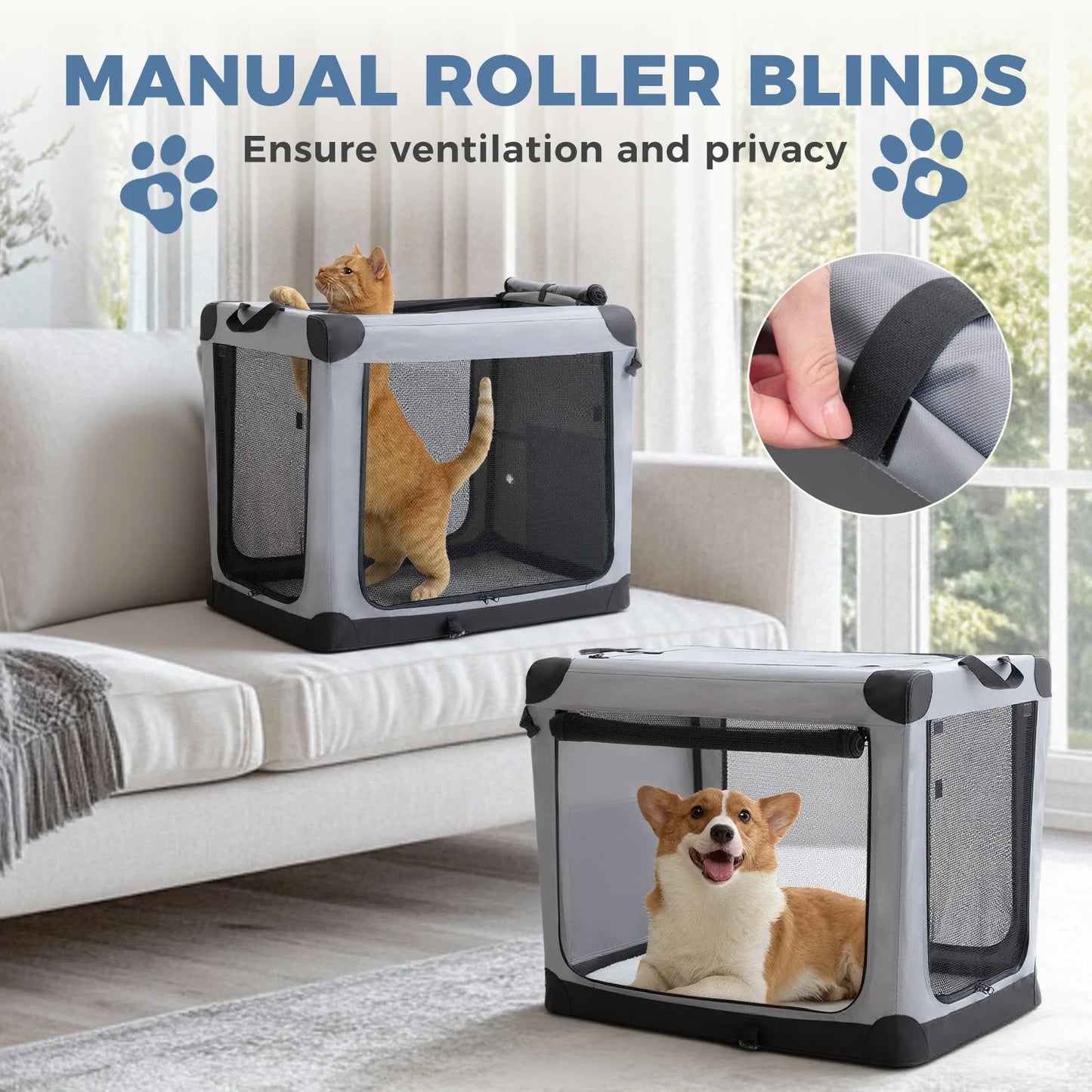 JHK Folding Soft Dog Crate Portable Kennel for All Sizes