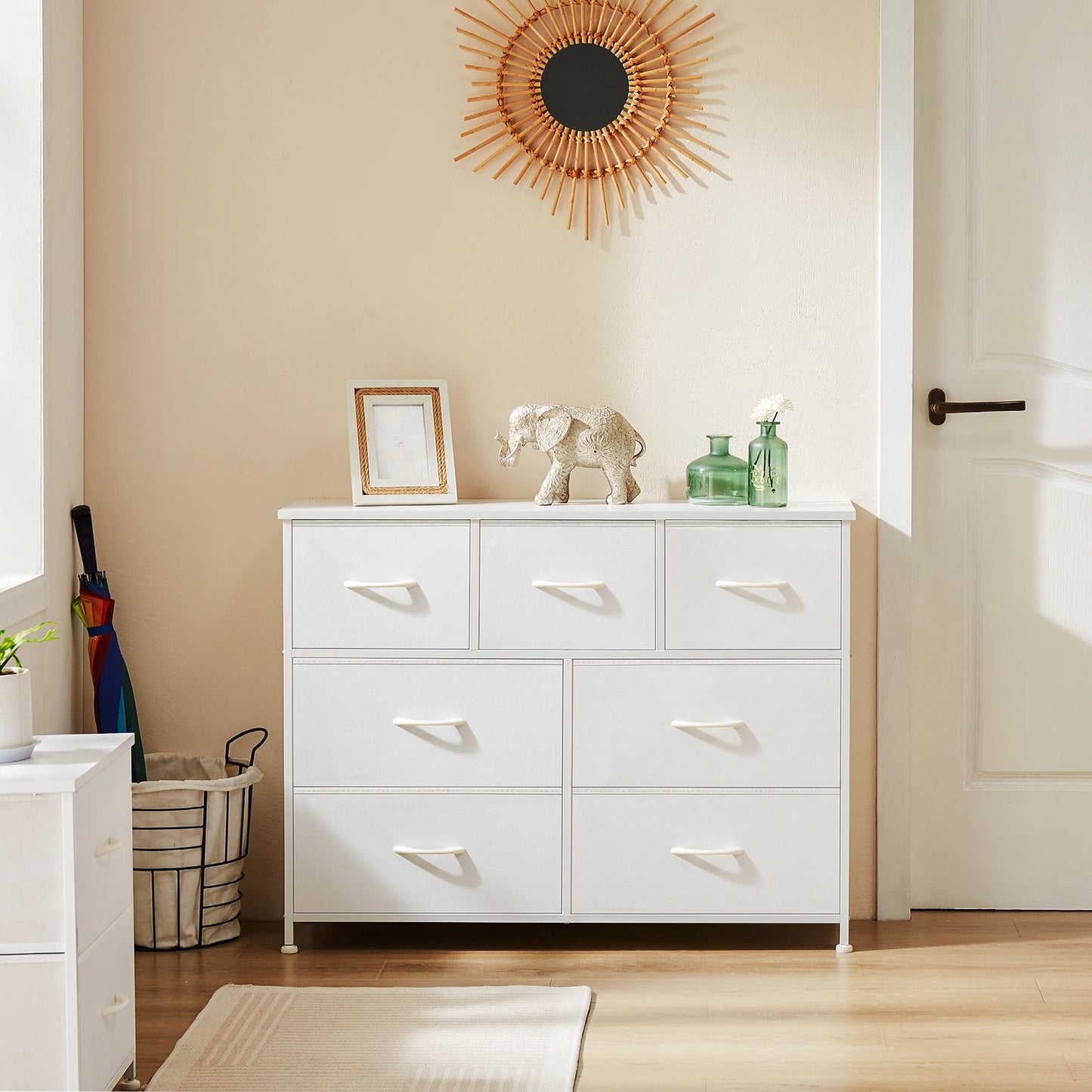 JHK Wardrobe For Bedroom With Fabric Drawers And Storage Cabinet