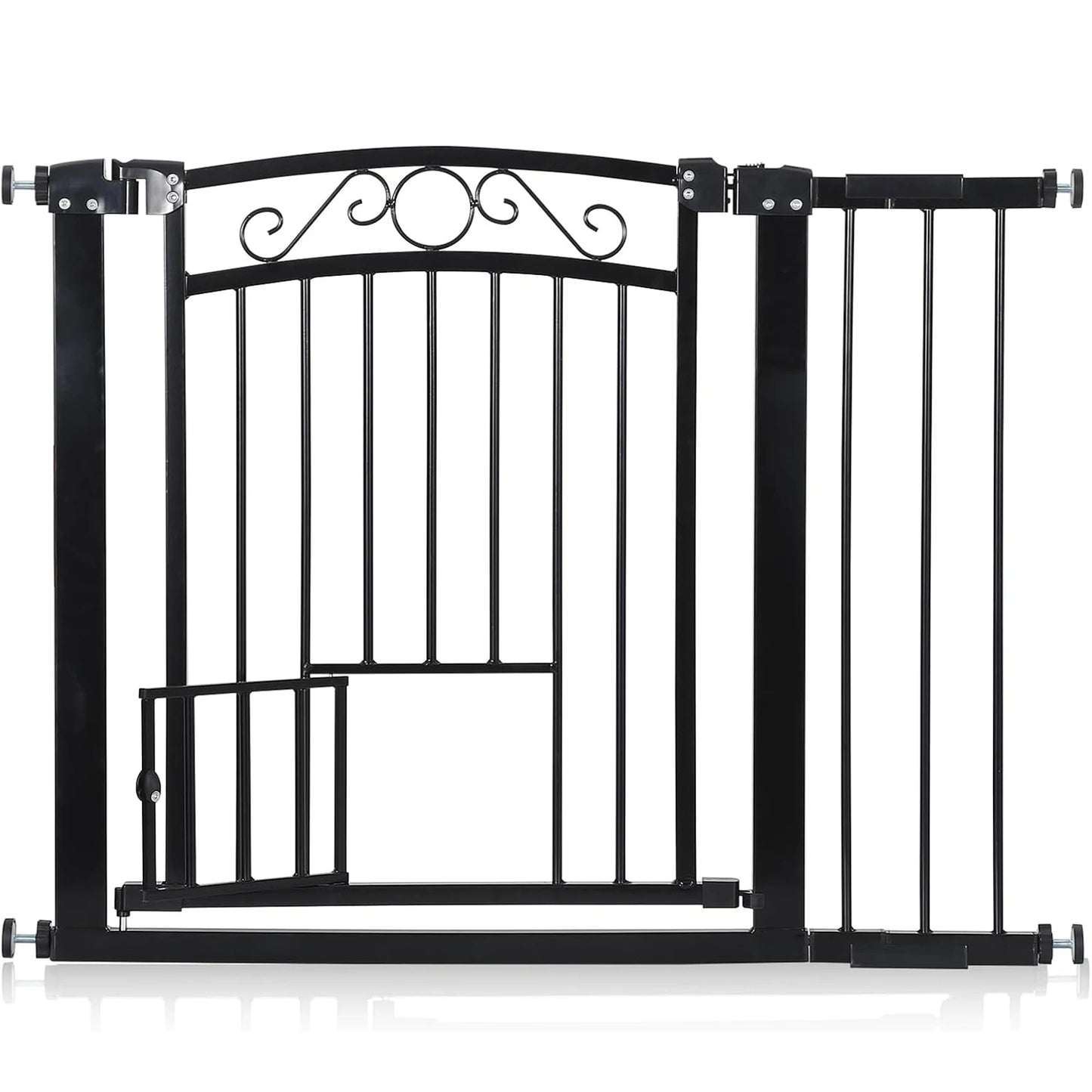 HiMISS Auto Close Pressure Mount Dog Gate Double Lock Walk Through