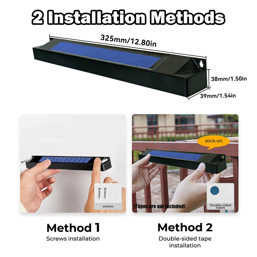 Two Pack Solar Wall Lamp Outdoor Waterproof Garden Light Mailbox