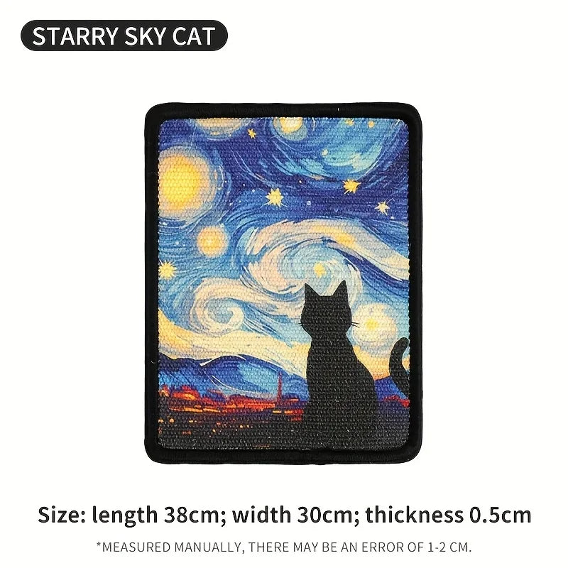Durable Wall-Mounted Cat Scratching Post & Mat - Stitched Edges,Soft Fabric for Indoor Clawing Play,Space-Saving Design for Cats