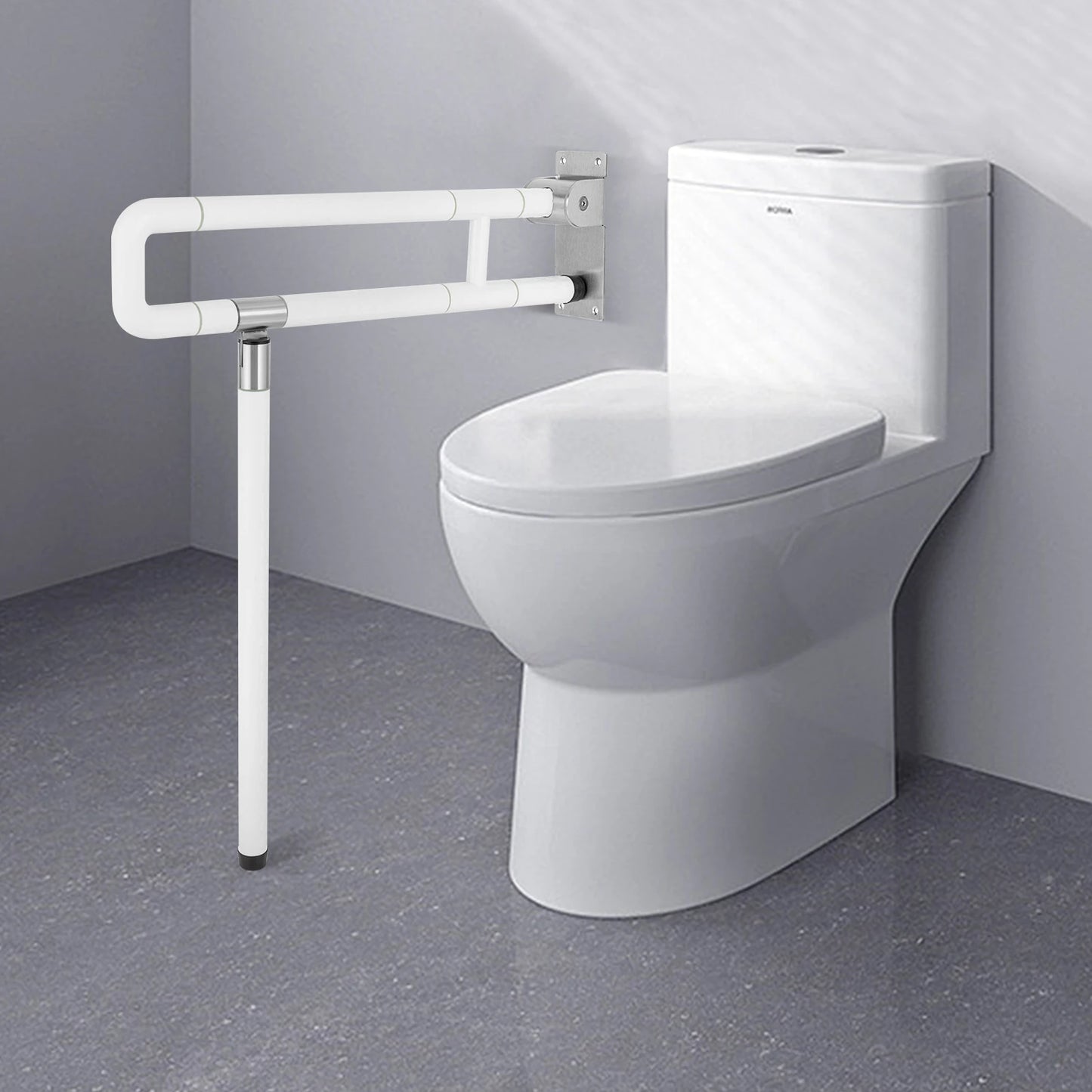 Metal Toilet Grab Bar Wall Mount Foldable Disabled Assist Handle