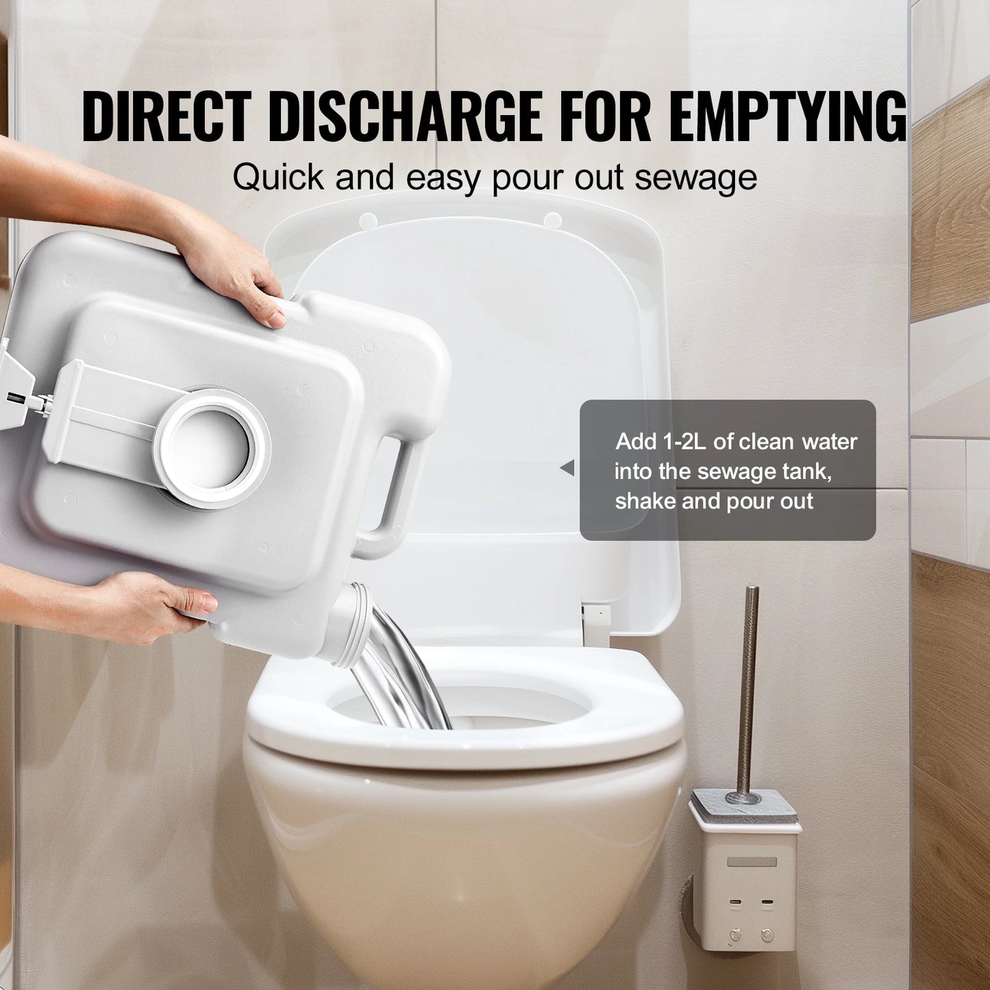 SucceBuy Portable Camping Toilet With Pressurized Flush Cyclone System