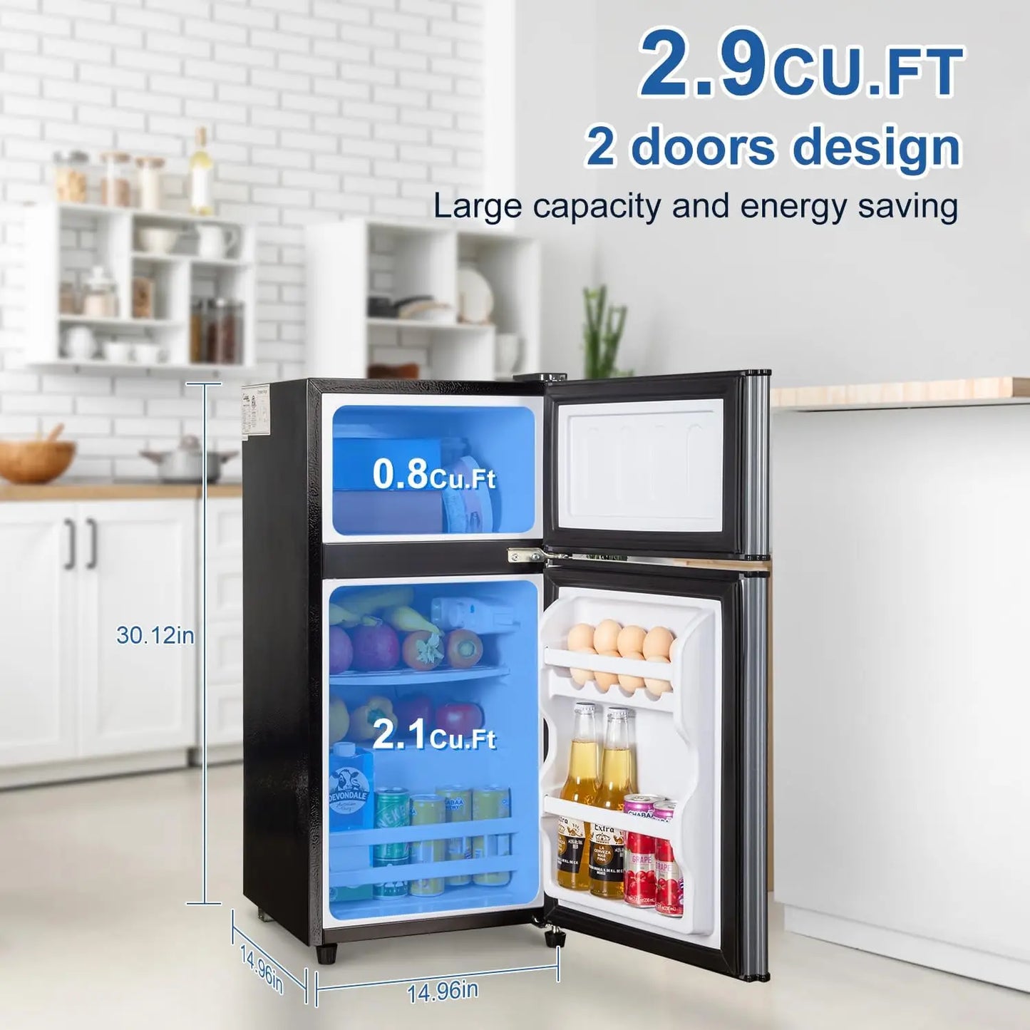 Krib Bling Compact Mini Fridge With Freezer