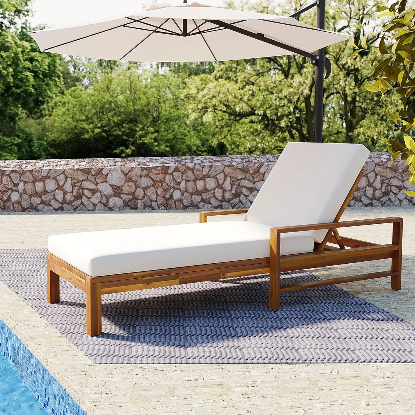 5-Position Adjustable Outdoor Chaise Lounge Set with Steel Frame