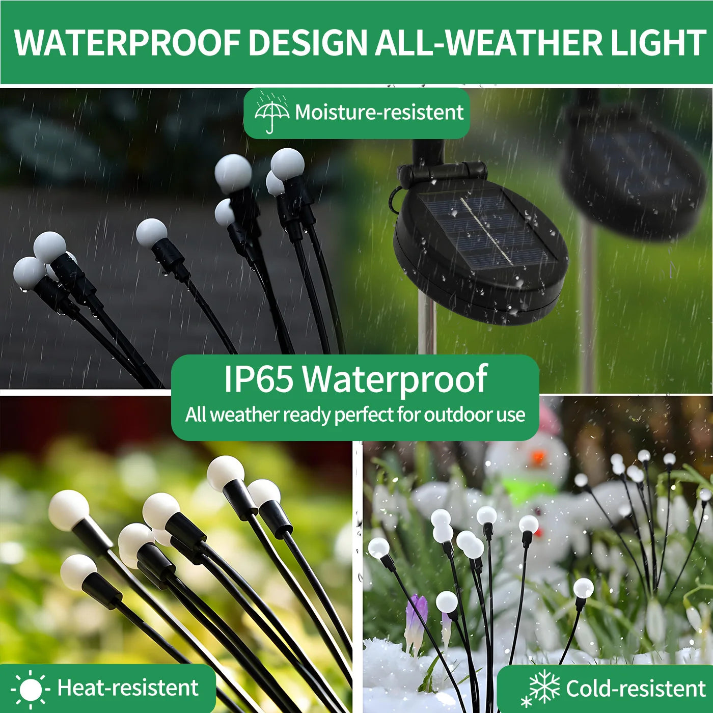 Solar Firefly 8-Head LED Outdoor Lights Waterproof Garden Path