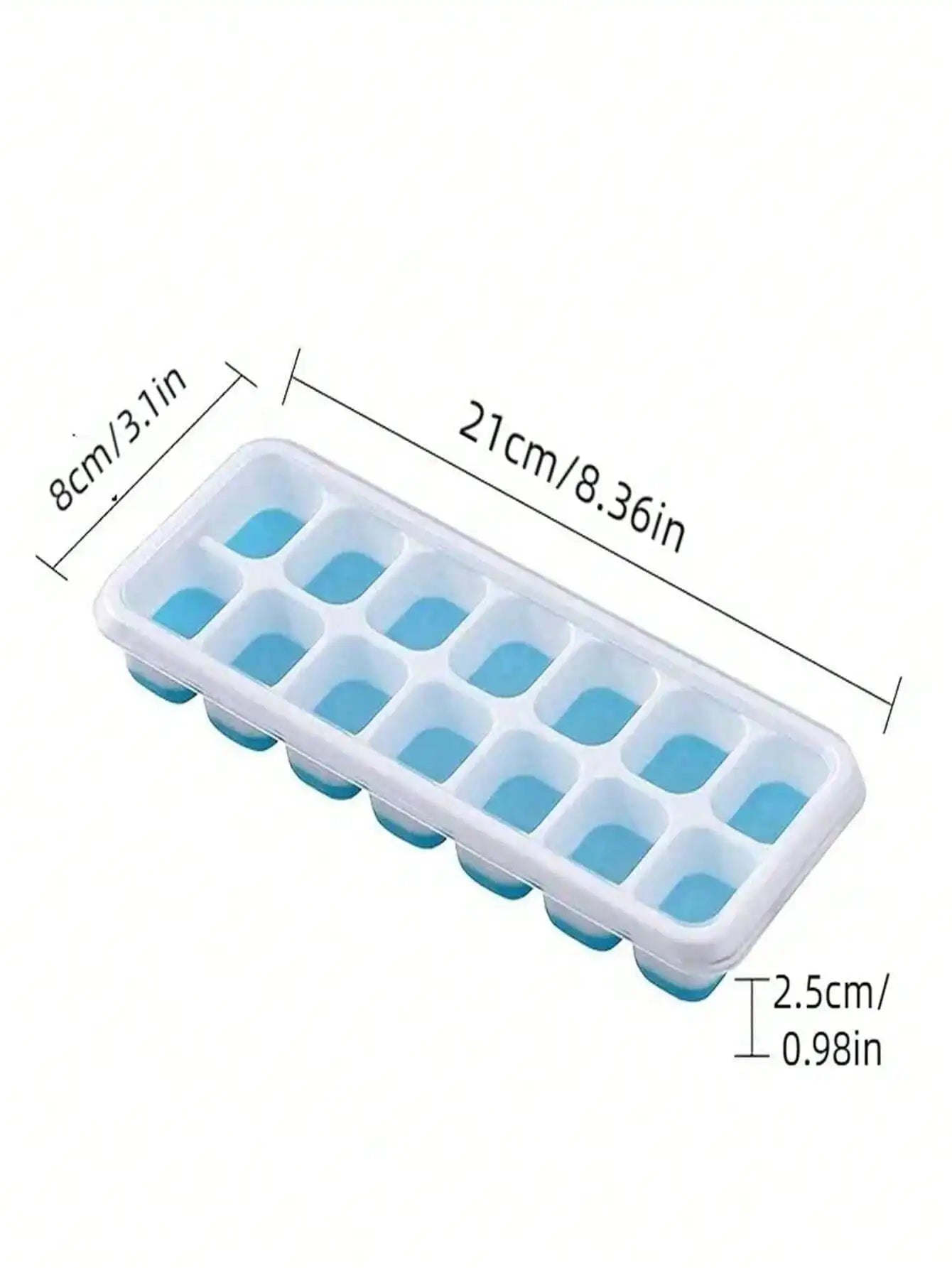 Silicone Ice Cube Tray 14-Cavity With Removable Lids Stackable