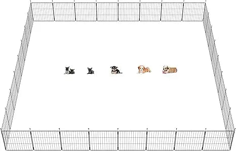 MiniPaws Unleashed Dog Playpen for Yard & RV Camping, Expandable 24-inch 32 Panels for Puppies and Small Dogs, Portable