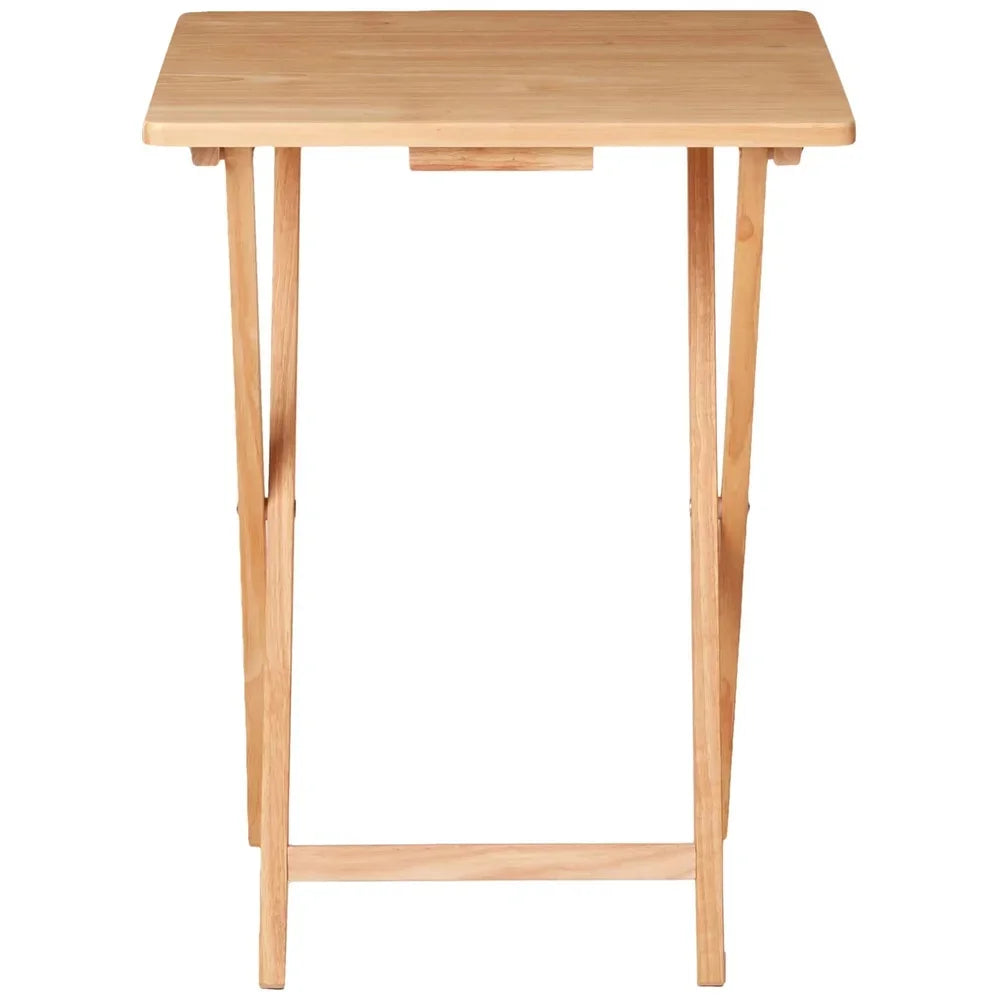 Indoor Folding TV Tray Table Portable Rubberwood No Assembly Required