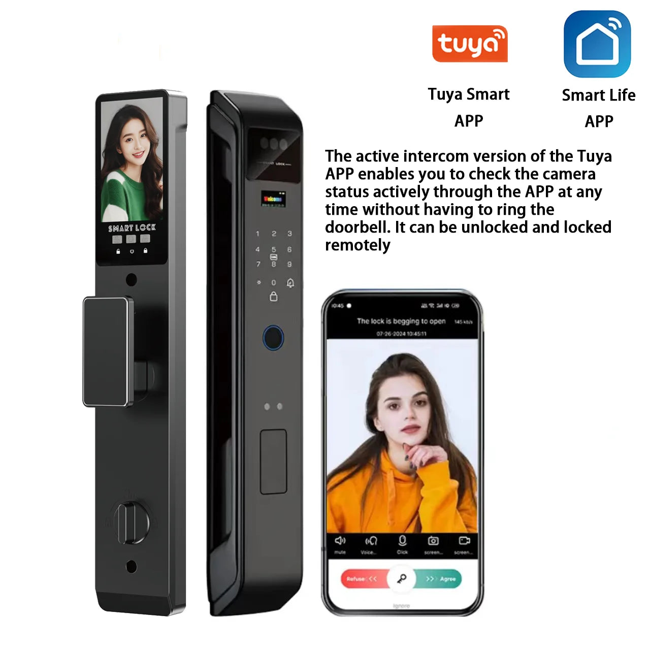 YKESDL Smart Door Lock With 3D Face Recognition And Camera