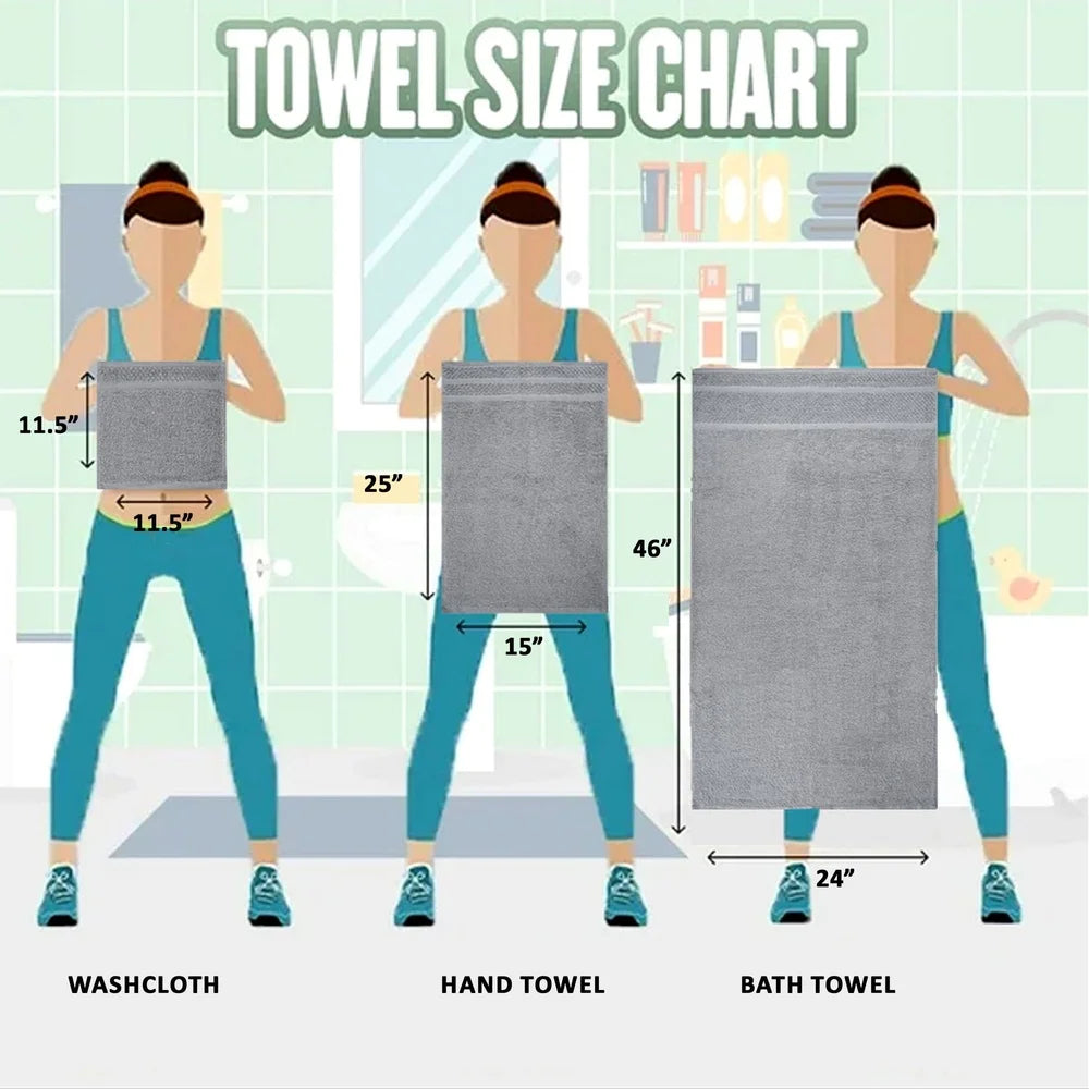 Cotton Towel Set 10-Piece Ultra Quick Dry Bath Towels