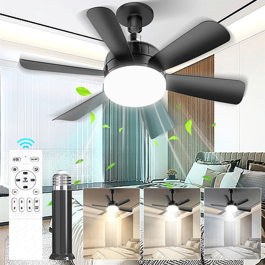 Mexllex LED Ceiling Fan Light E26 With Remote Dimmable