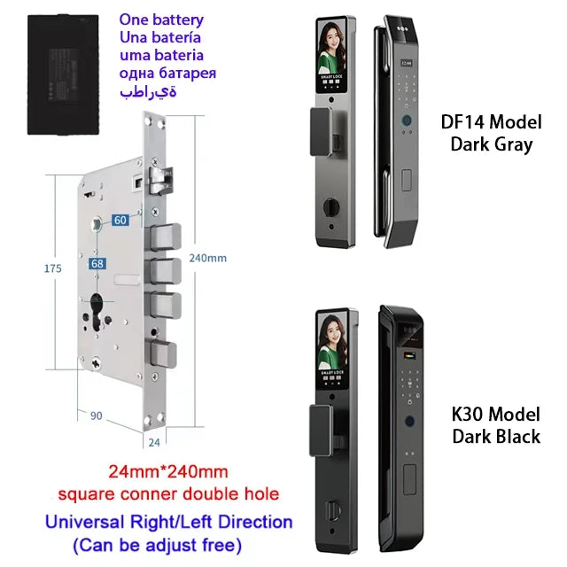 YKESDL Smart Door Lock With 3D Face Recognition And Camera