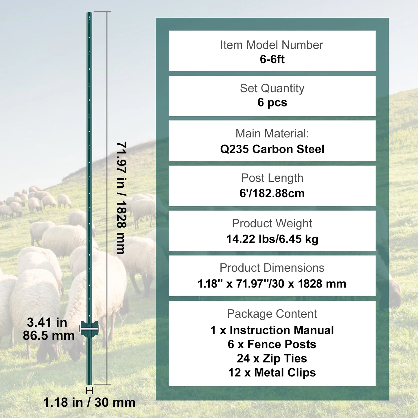 SucceBuy Heavy Duty T Post Fence Posts and Steel Stakes