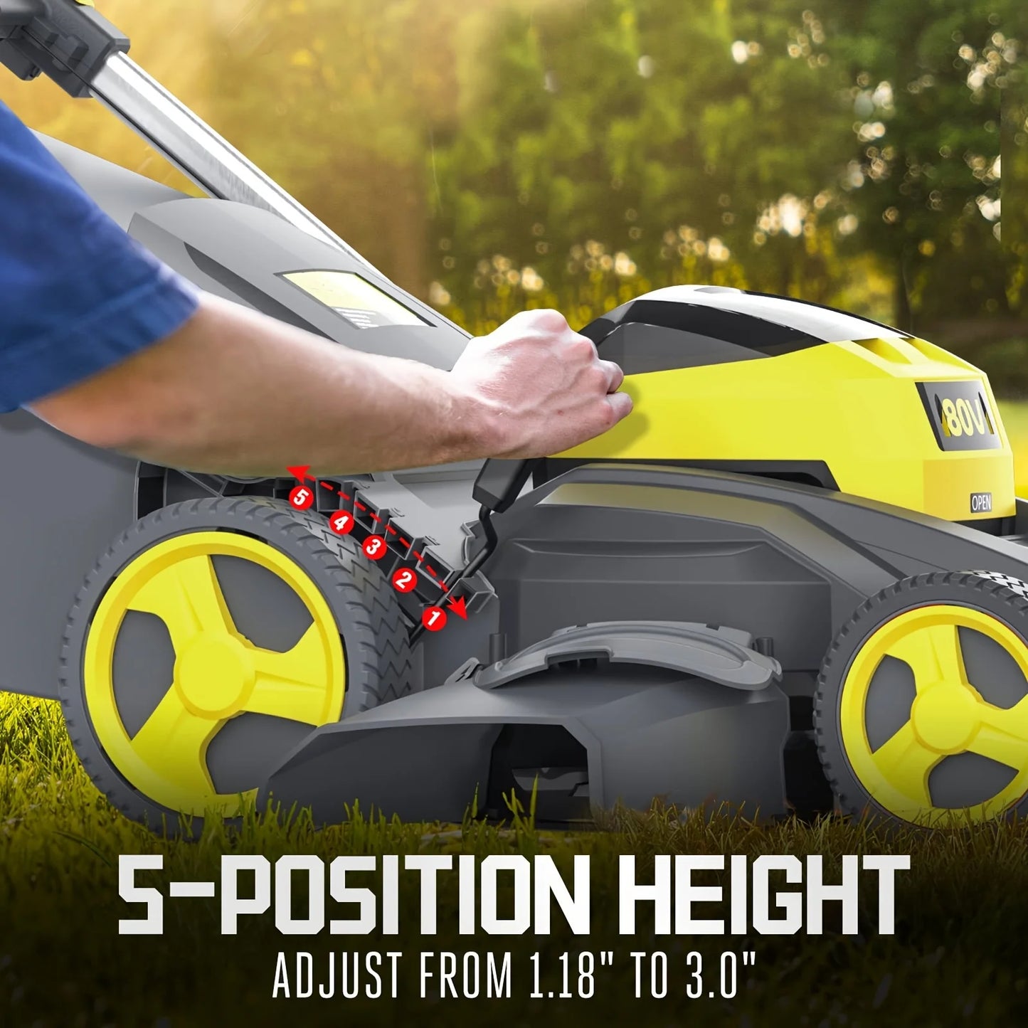 PowerSmart Self-Propelled Cordless Lawn Mower With 6.0Ah Battery
