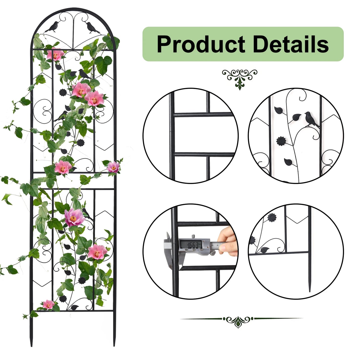 Metal Garden Trellis Fence Anti Rust Climbing Plant Panels Outdoor