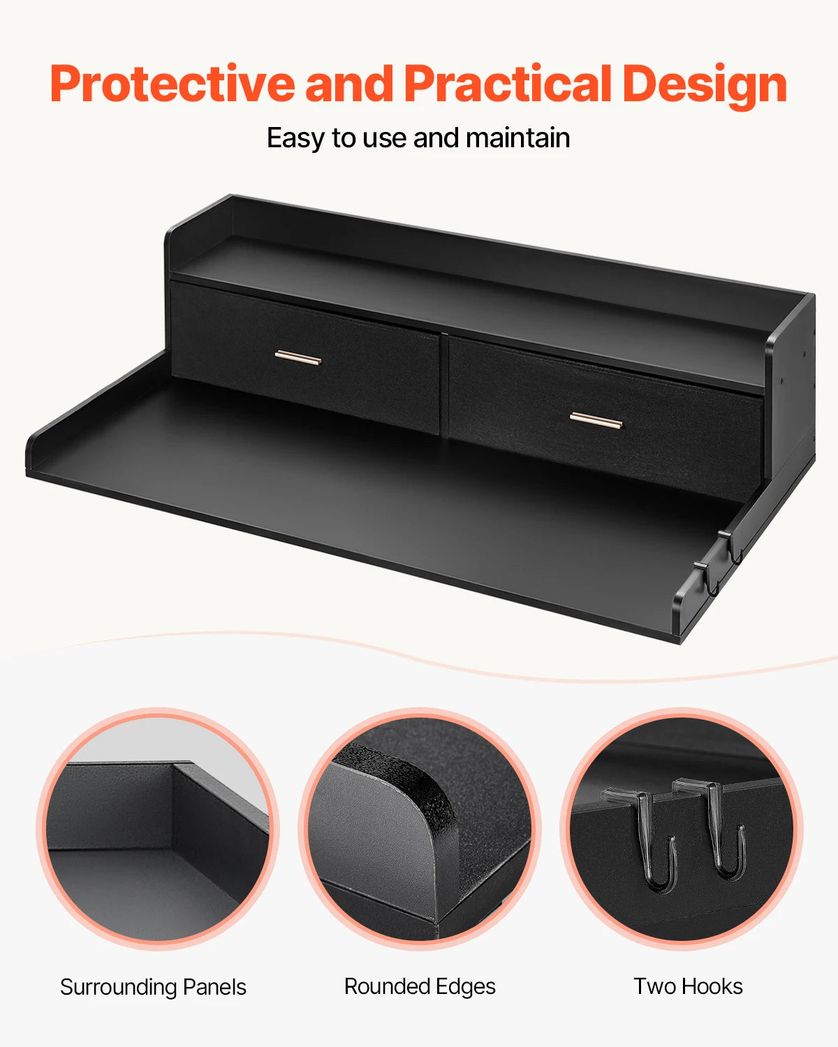 SucceBuy Washer Dryer Countertop With Drawer Shelf For Laundry Room Organization